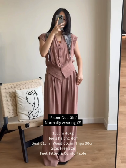 Alianna Vest and Wide Leg Pants Set
