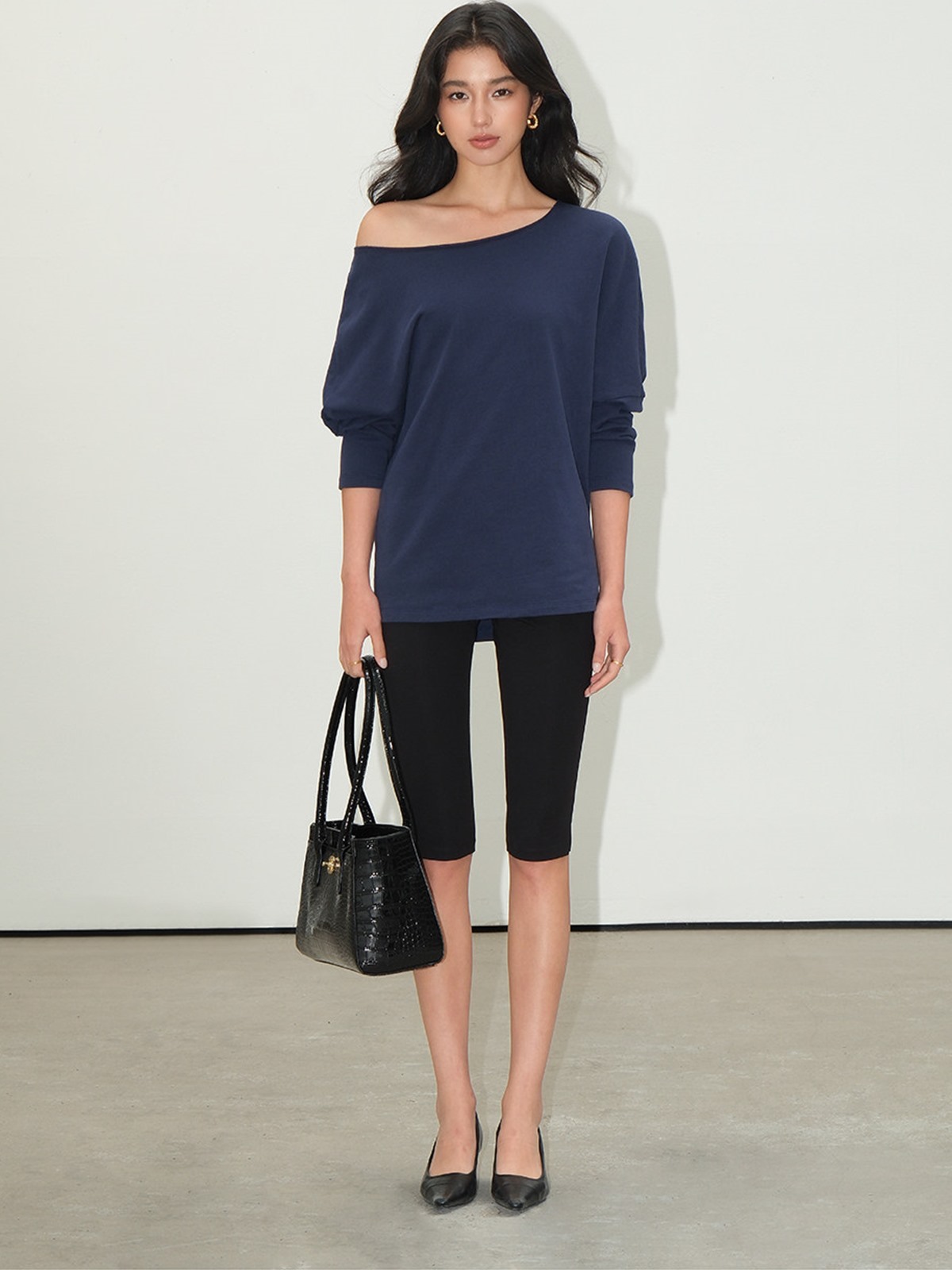 Laurette One-Shoulder Relaxed Cotton Top