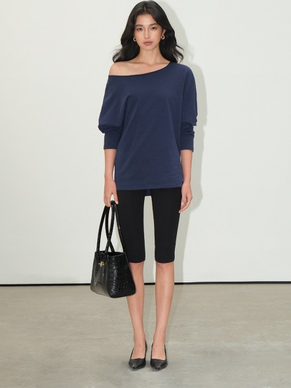 Laurette One-Shoulder Relaxed Cotton Top