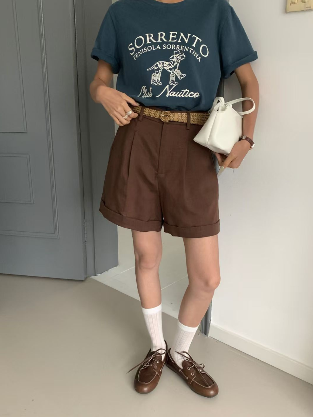 Peter Belted Linen Shorts