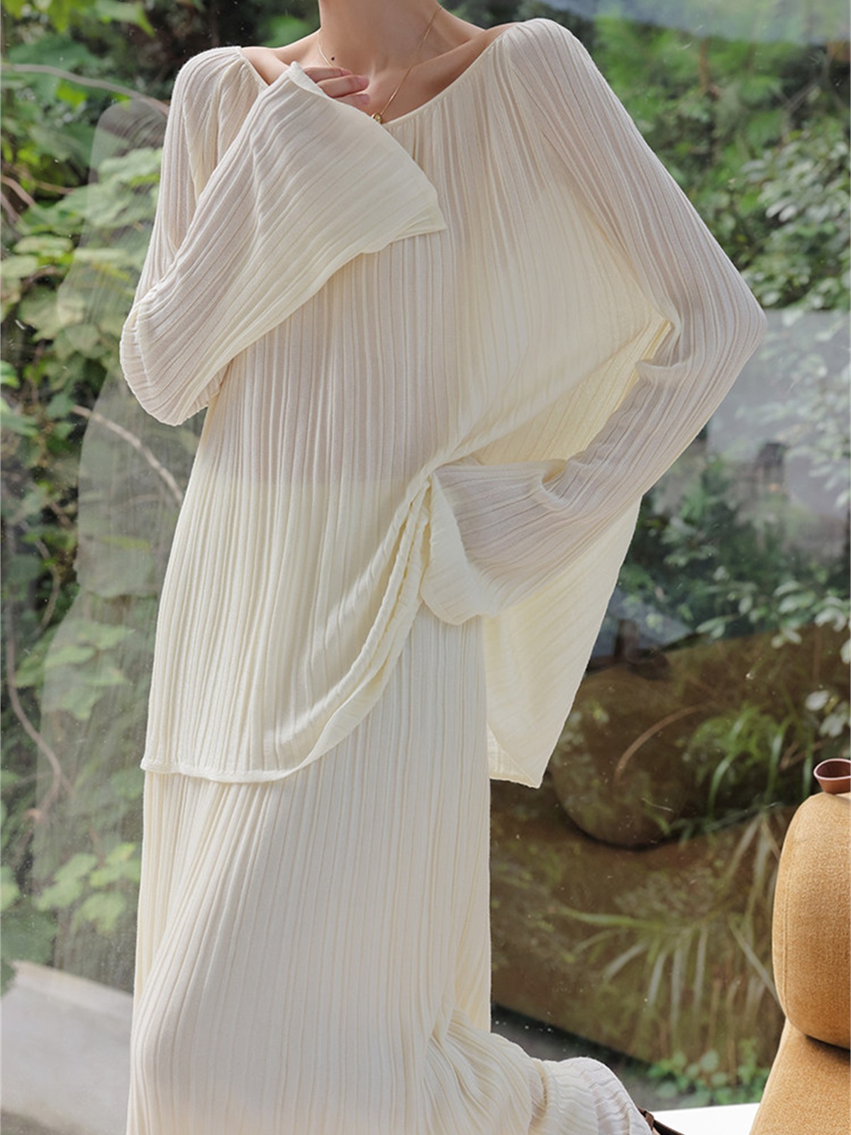 Hailey Lightweight Knit Long-Sleeve Top & Skirt (Sold Separately)