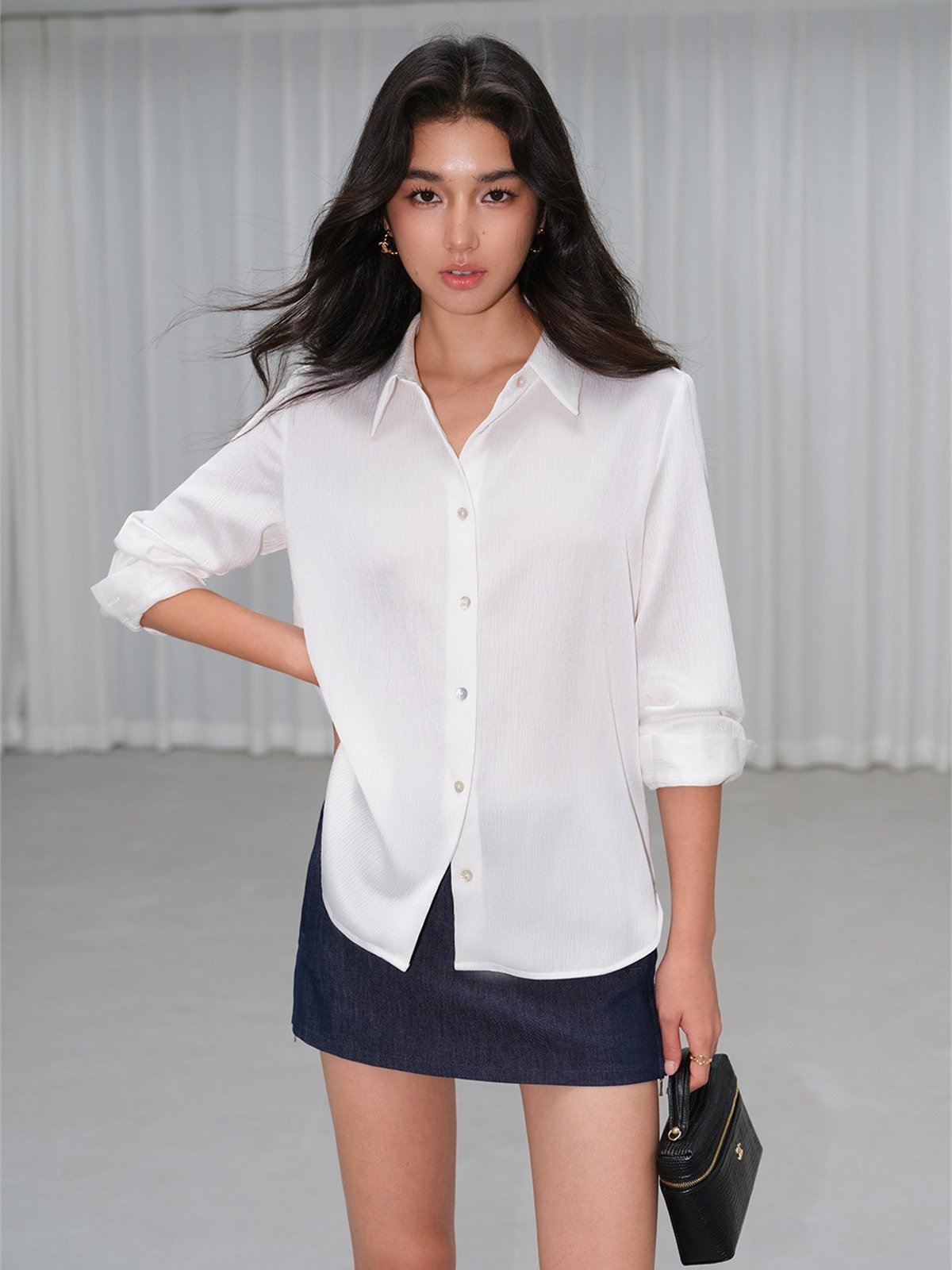 Jocelyn Textured Long Sleeve Shirt
