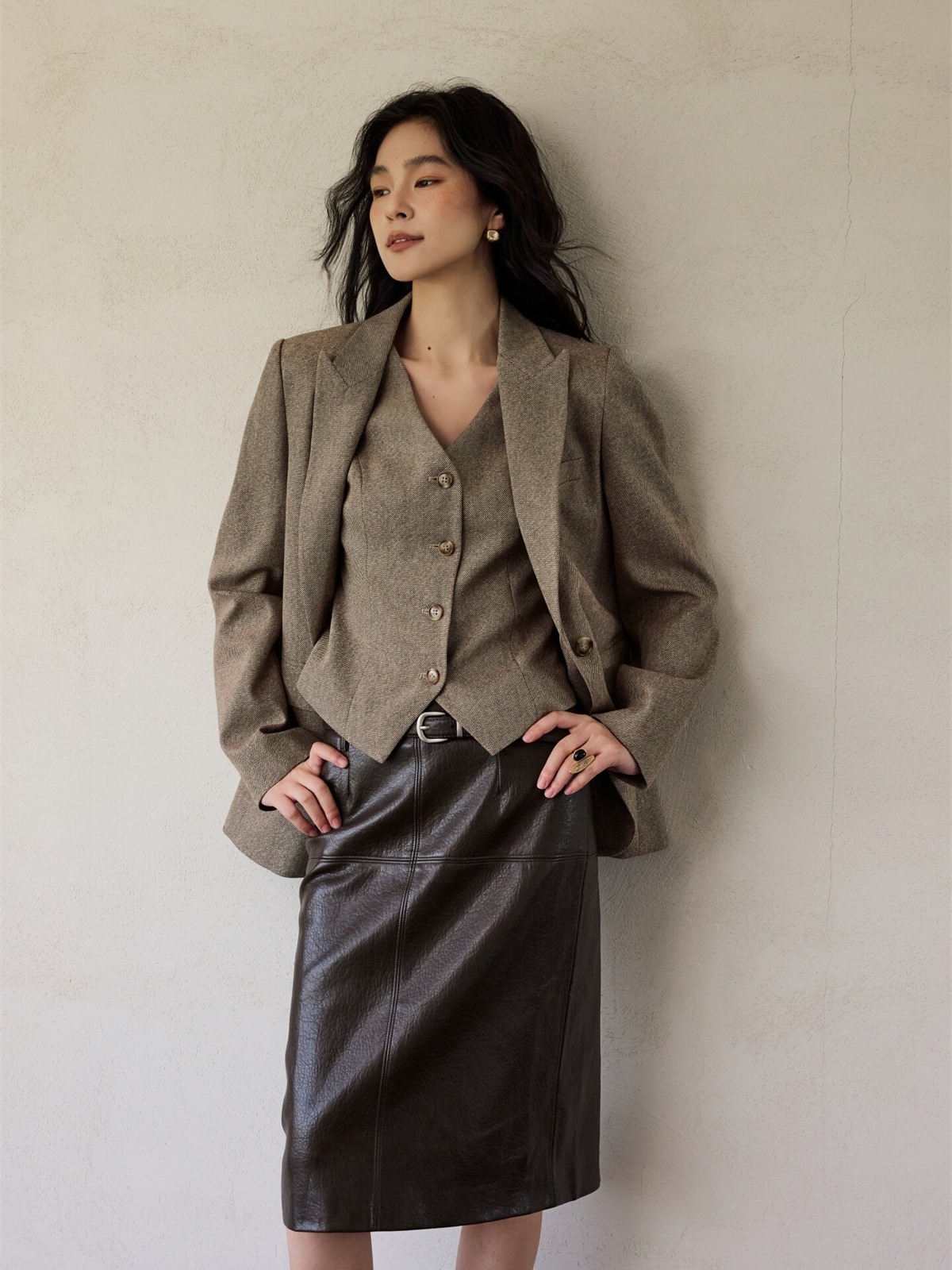 Honory Textured Blazer & Vest (Sold Separately)