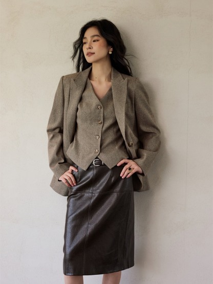 Honory Textured Blazer & Vest (Sold Separately)