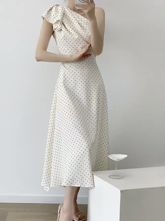 Katry Bow Shoulder A-Line Dress