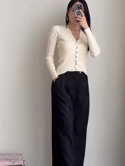 Julian Fake Two Pieces Halter Neck Knit Top