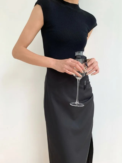 Mikeyla Cap Sleeve Knit Top-The Black Bow-
