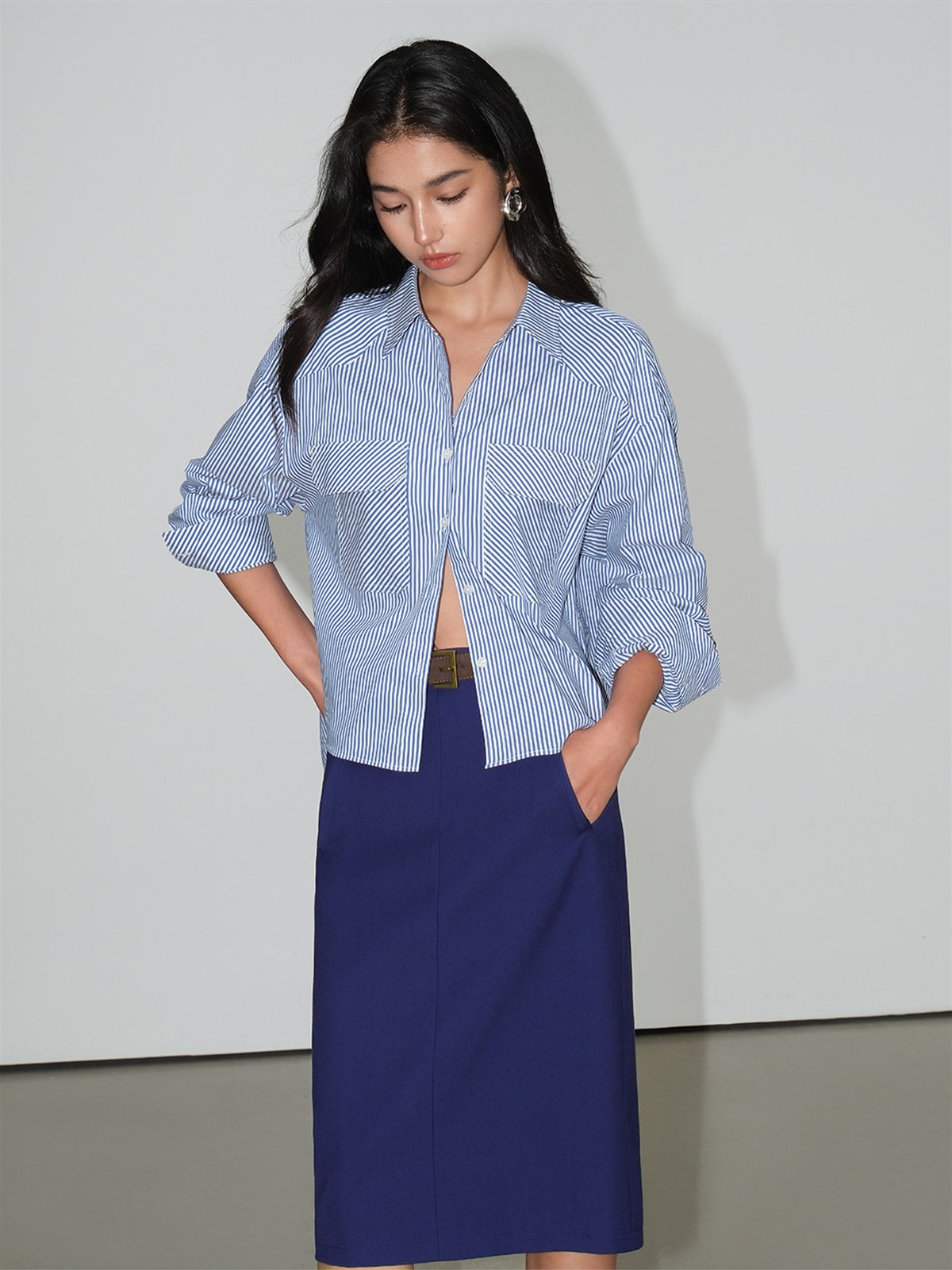 Jasmine Back Slit Midi Skirt