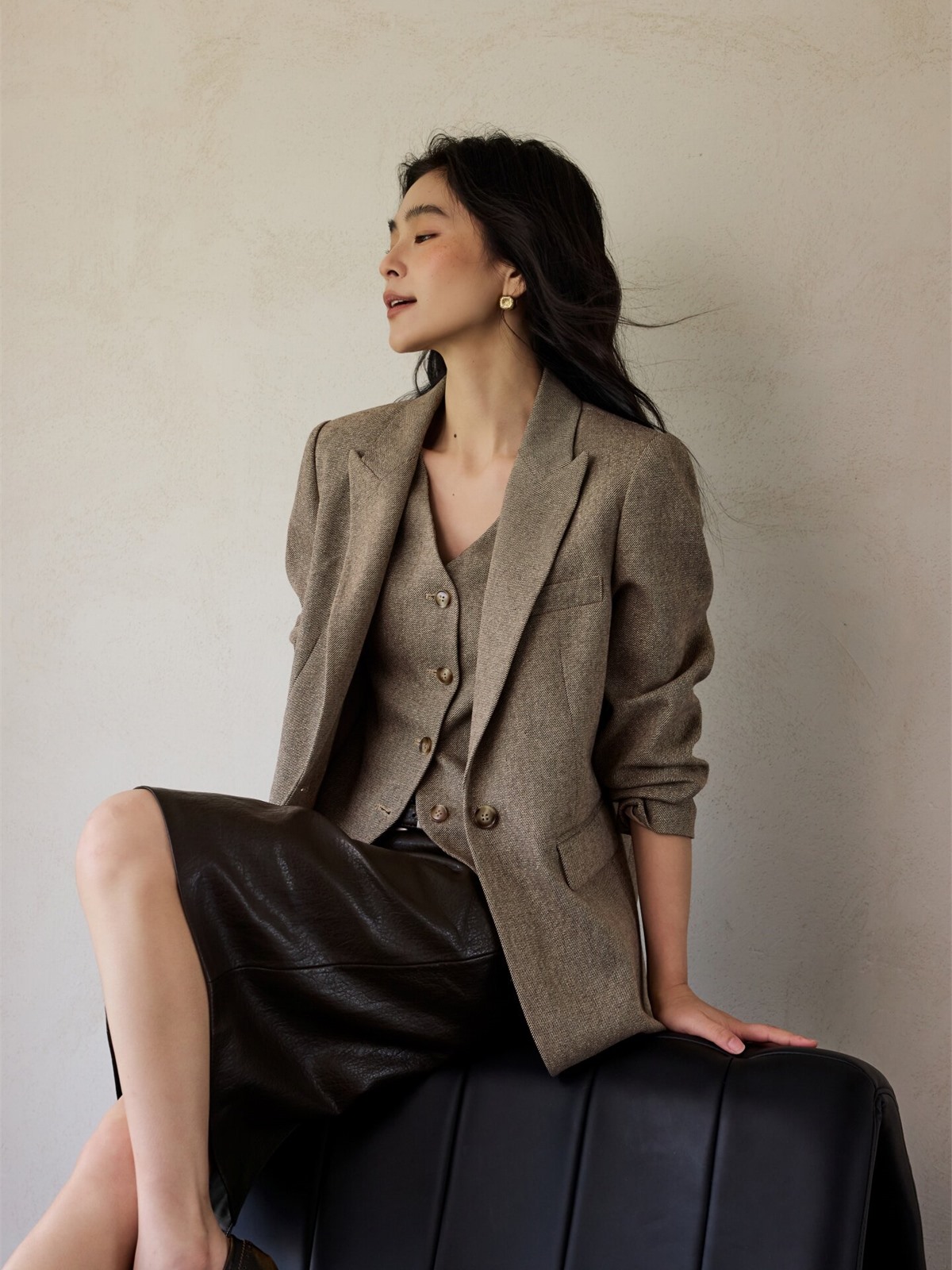 Honory Textured Blazer & Vest (Sold Separately)