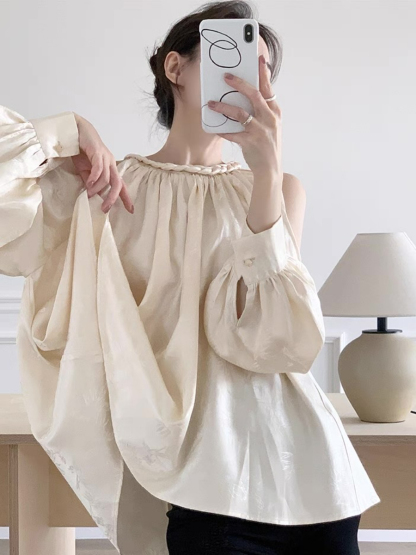 Xin Ing Cold Shoulder Oriental Top