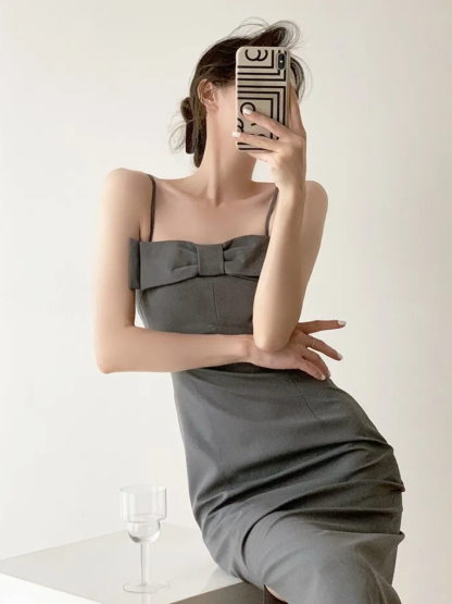 Ethel Bow Front Cami Dress-The Black Bow-