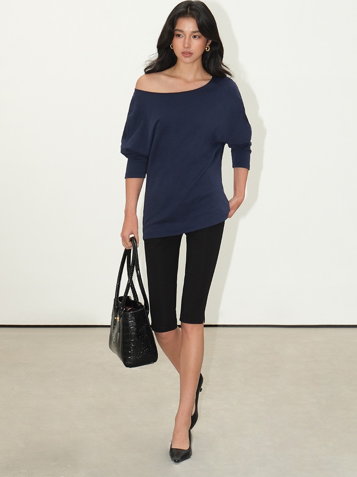 Laurette One-Shoulder Relaxed Cotton Top