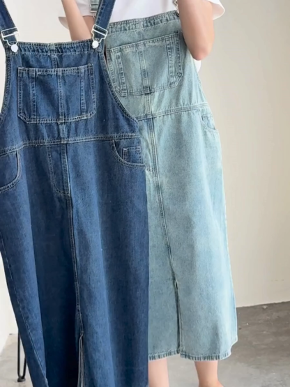 American Denim Dungaree Dress & Pezy Basic Tee