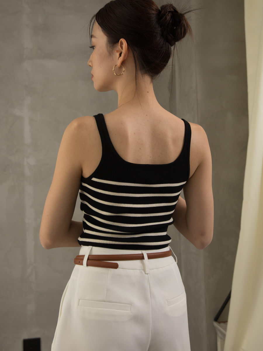 Gya Striped Knit Top (Discounted-Free Size)-The Black Bow-
