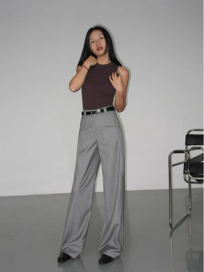 Marnie Straight Cut Pants-The Black Bow-