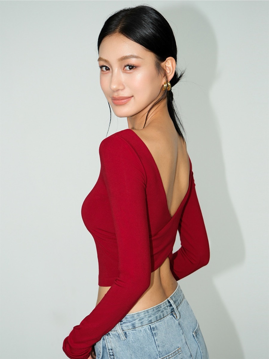 Mazzy Low Back Padded Crop Top-The Black Bow-