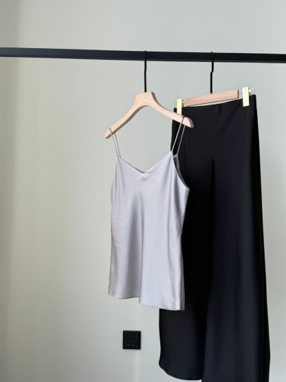 Lebbie Satin Cami Top (Discounted-M size)-The Black Bow-