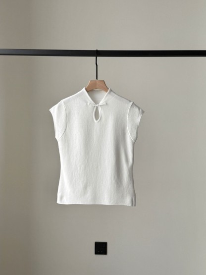 Zhi Qiu Oriental Knit Top with Pankou (Rejected-Free size)-The Black Bow-