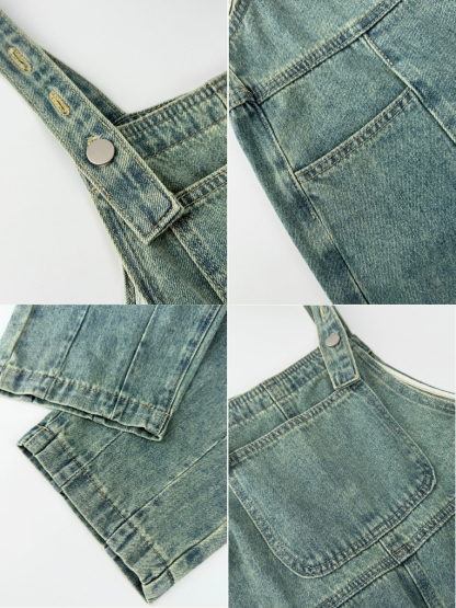 American Denim Dungaree Pants & Pezy Basic Tee