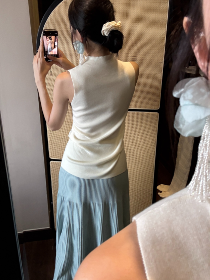 Elle High Neck Sleeveless Knit Top