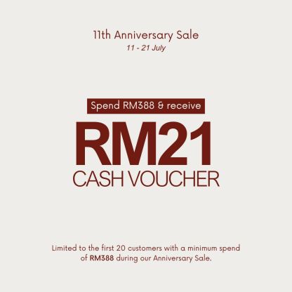 【Anniversary Gift】RM21 Cash Voucher | No min. order