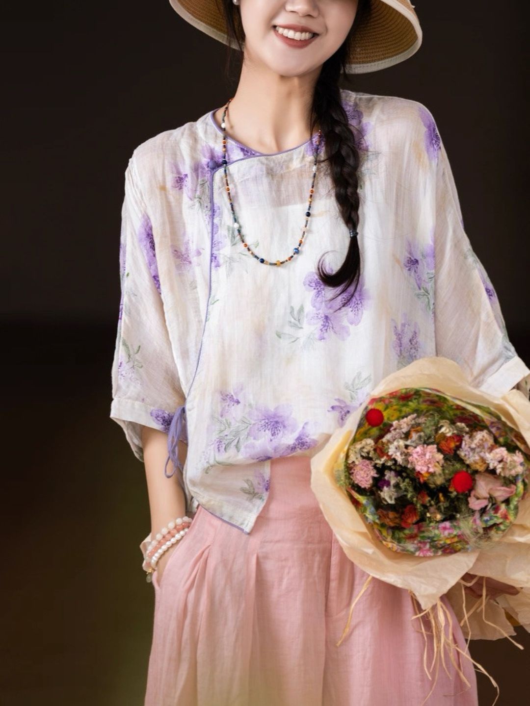 Ling Fu Ramie Oriental Top