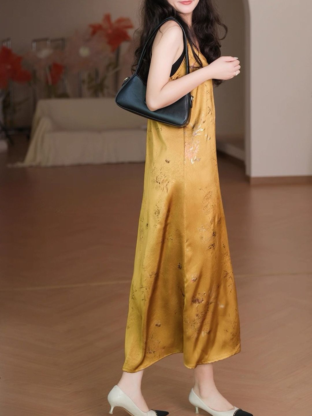 Ling Huang Oreitanl Satin Cami Dress