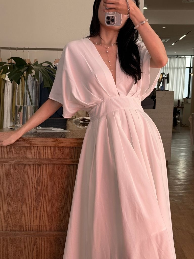 Violet Structured V-Neck Dress