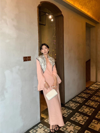 Priya Open Sleeve Tencel  Linen Blend Maxi Dress
