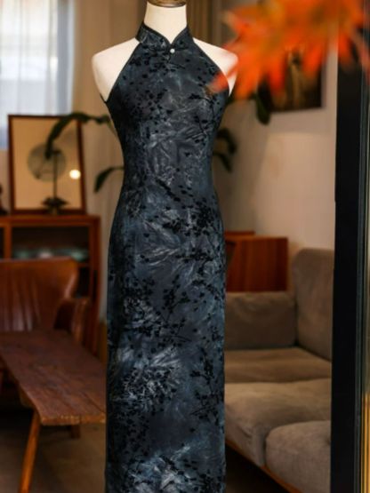 Ya Bi Floral Halter Cheongsam