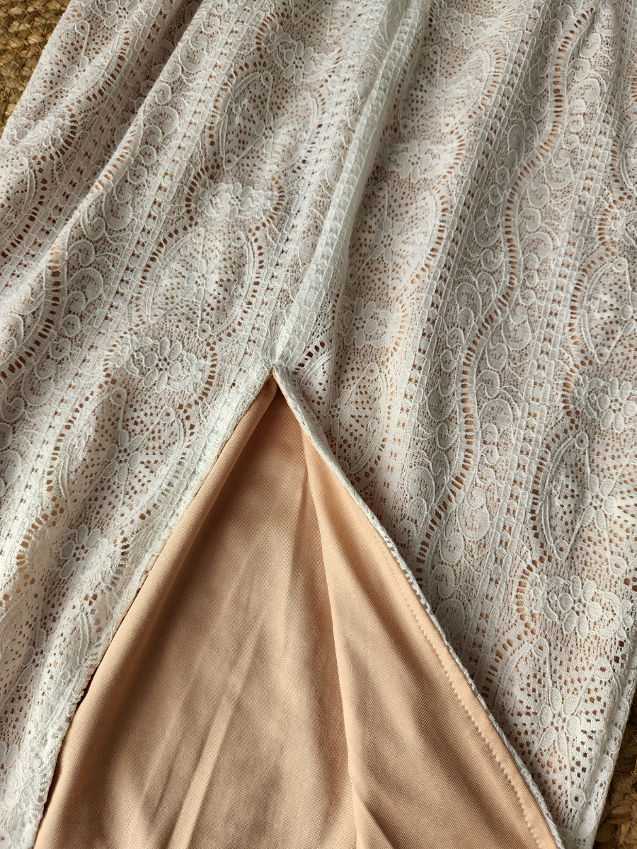 Ambroisa Back Slit Lace Cami Dress-The Black Bow-