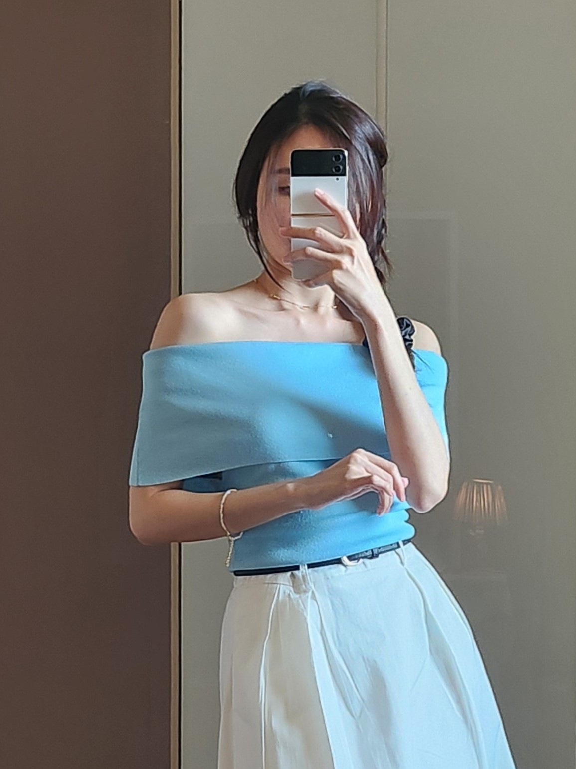 Gatane Off Shoulder Knit Top-The Black Bow-