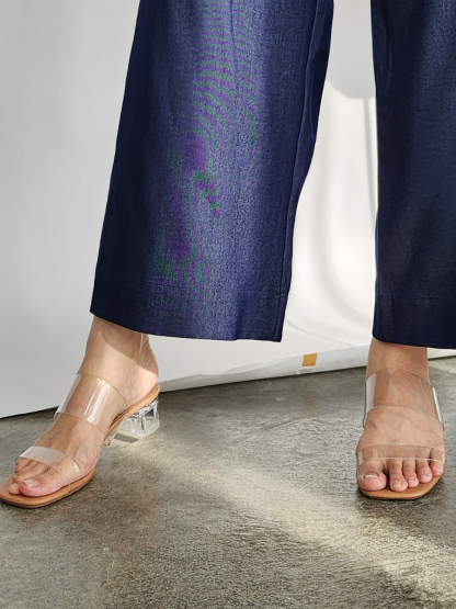 Solange Denim Blue Culottes (Discounted-S, M, L size)-The Black Bow-