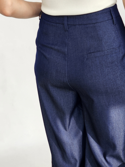 Solange Denim Blue Culottes (Discounted-S, M, L size)-The Black Bow-