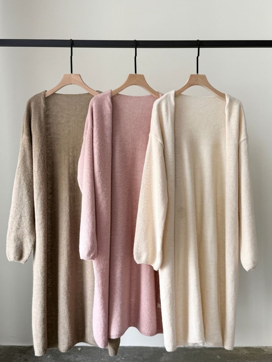 Egena Long Cardigan (Discounted-Free size)-The Black Bow-
