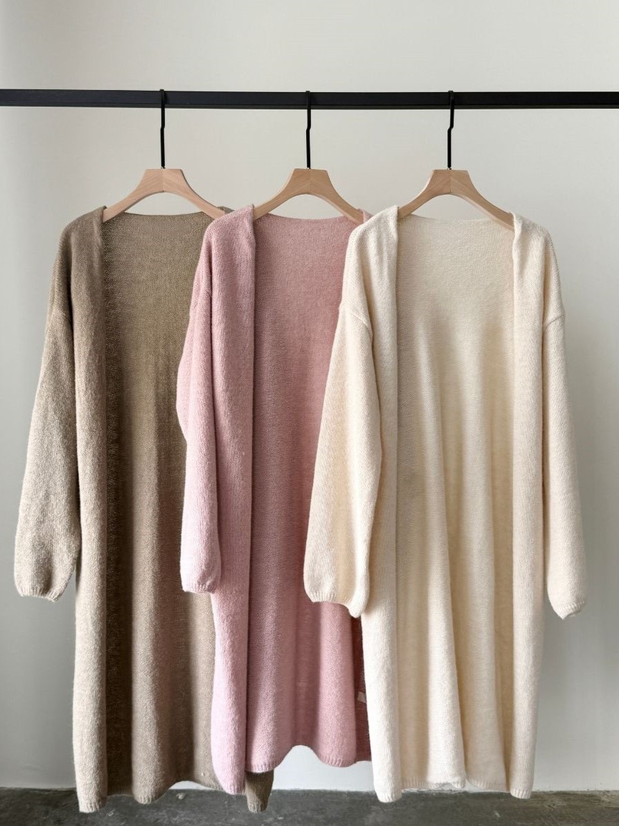 Egena Long Cardigan (Discounted-Free size)-The Black Bow-