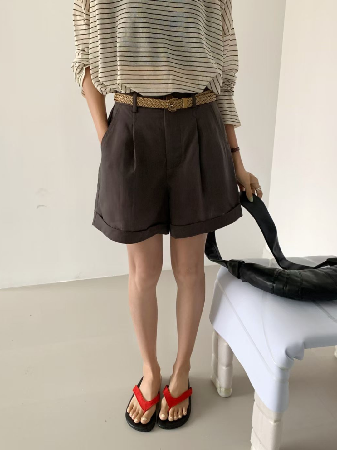 Peter Belted Linen Shorts