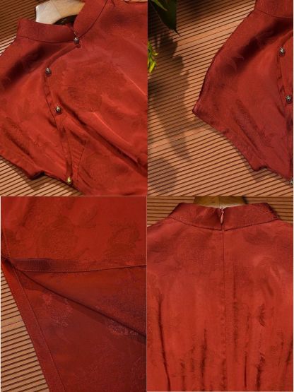 Lu Ai Jacquard Floral Cheongsam