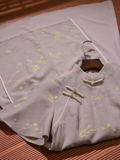 Lu Ben Flounce Sleeve A Line Oriental Dress