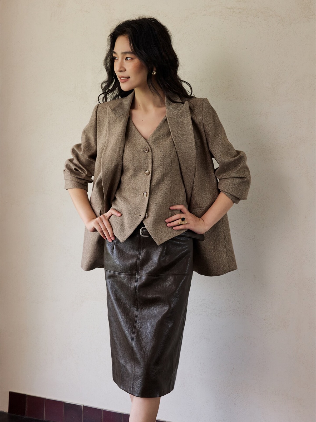 Honory Textured Blazer & Vest (Sold Separately)