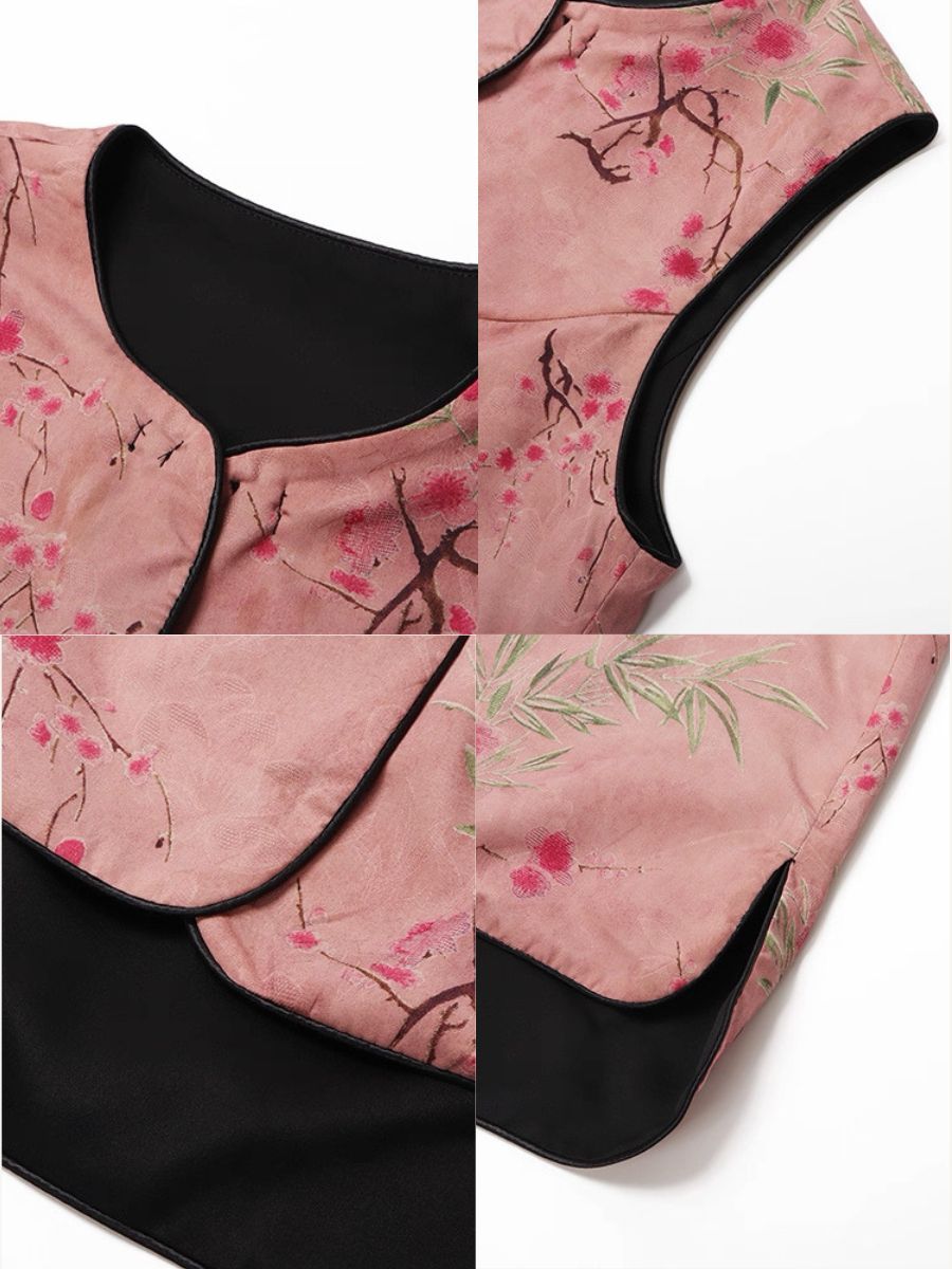 Shuang Niu Two Sided Jacquard Oriental Vest