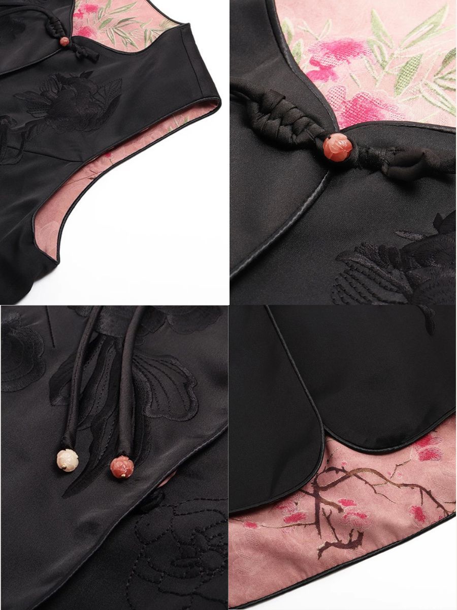 Shuang Niu Two Sided Jacquard Oriental Vest