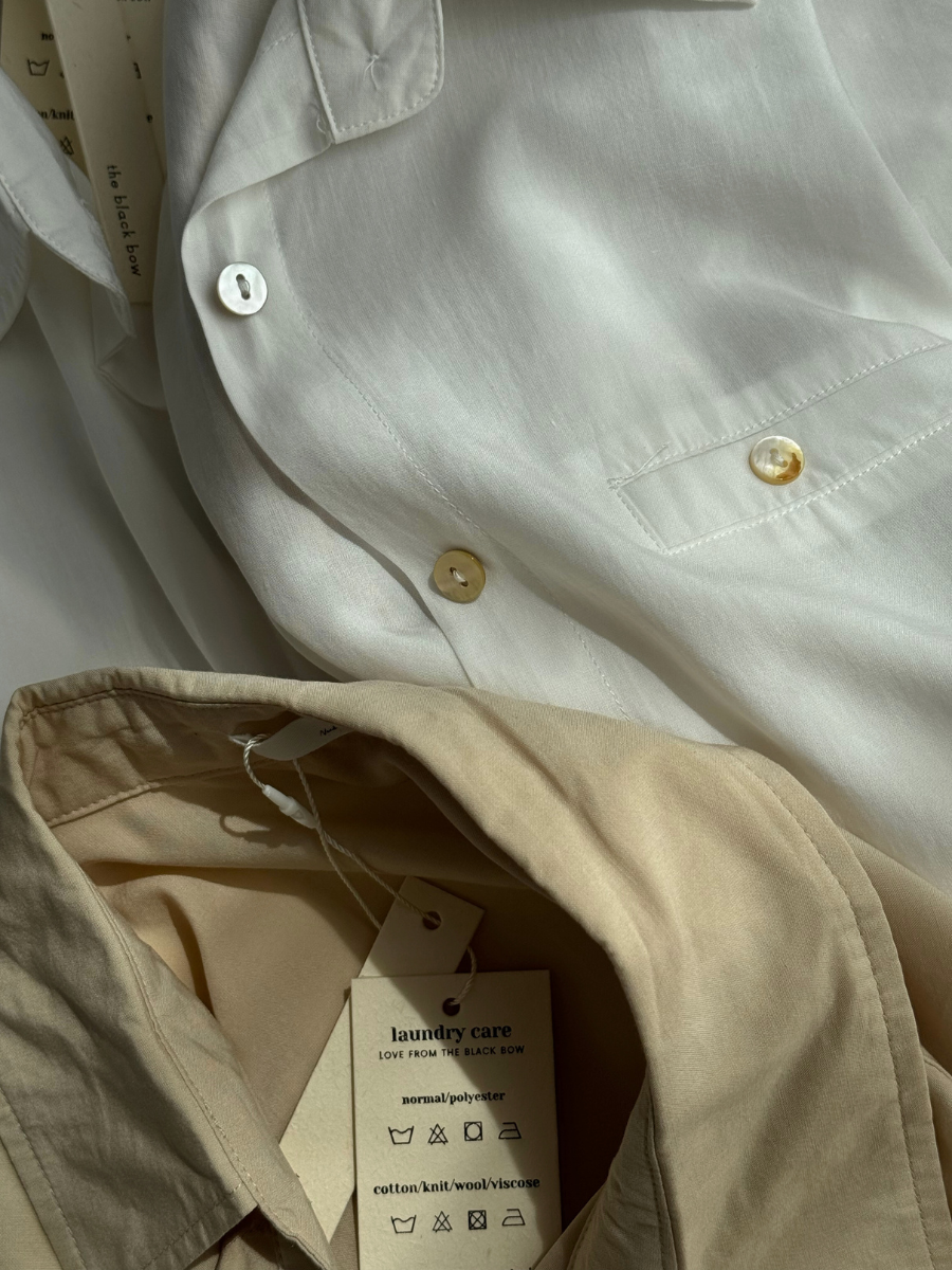 Heloise Shirt with Fake Pocket (Discounted-Free size)-The Black Bow-