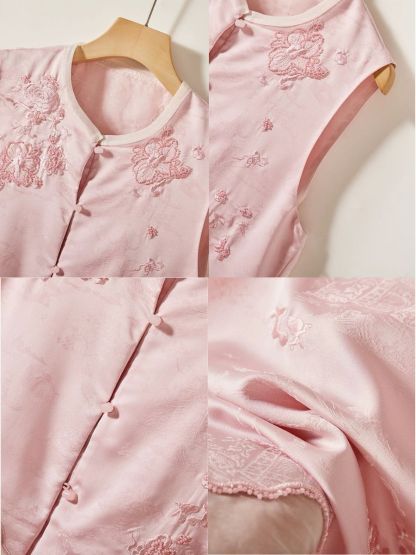 Shuang Ping Organza Paneling Oriental Vest