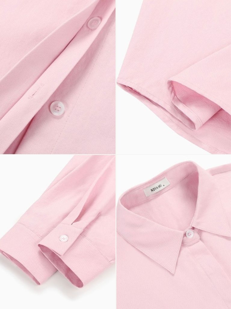 Jennya Oversized Plain Cotton Shirt-The Black Bow-