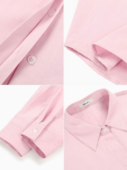 Jennya Oversized Plain Cotton Shirt-The Black Bow-