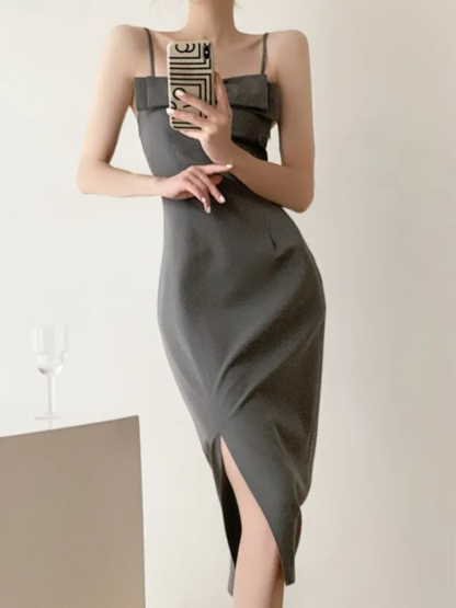 Ethel Bow Front Cami Dress-The Black Bow-