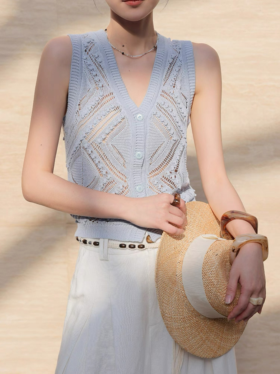 Michal Bold Knit Sleeveless Top