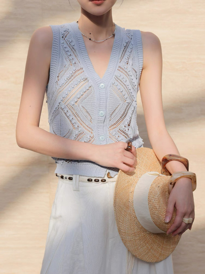 Michal Bold Knit Sleeveless Top