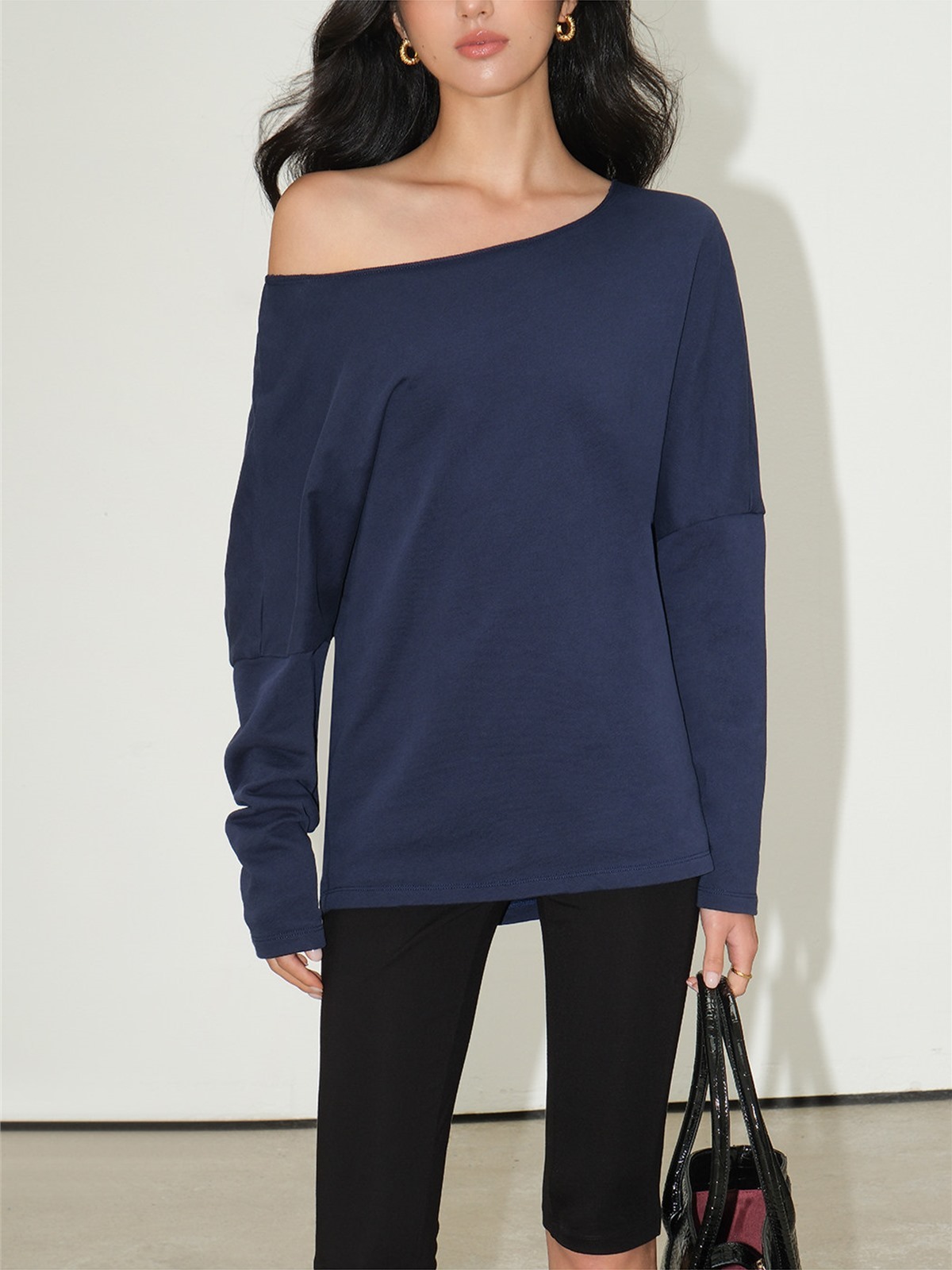 Laurette One-Shoulder Relaxed Cotton Top
